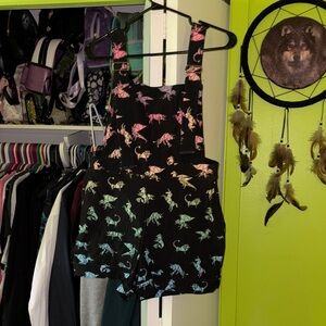 Blackmilk Overall High Waist Black Shorts Origami Ombré L